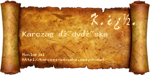 Karczag Üdvöske névjegykártya